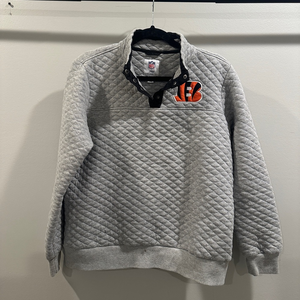 Cincinnati Bengals Women's Quarter Snap Quilted Jacket XL